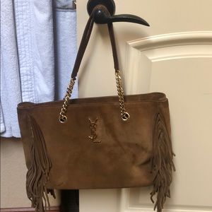 Saint Laurent Fringe Suede Bag